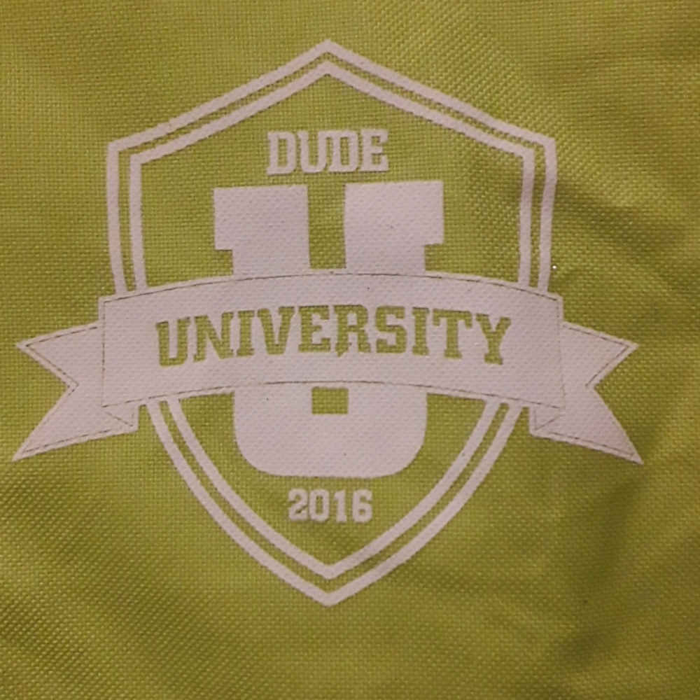Leed's dude University tote bag yellow gray